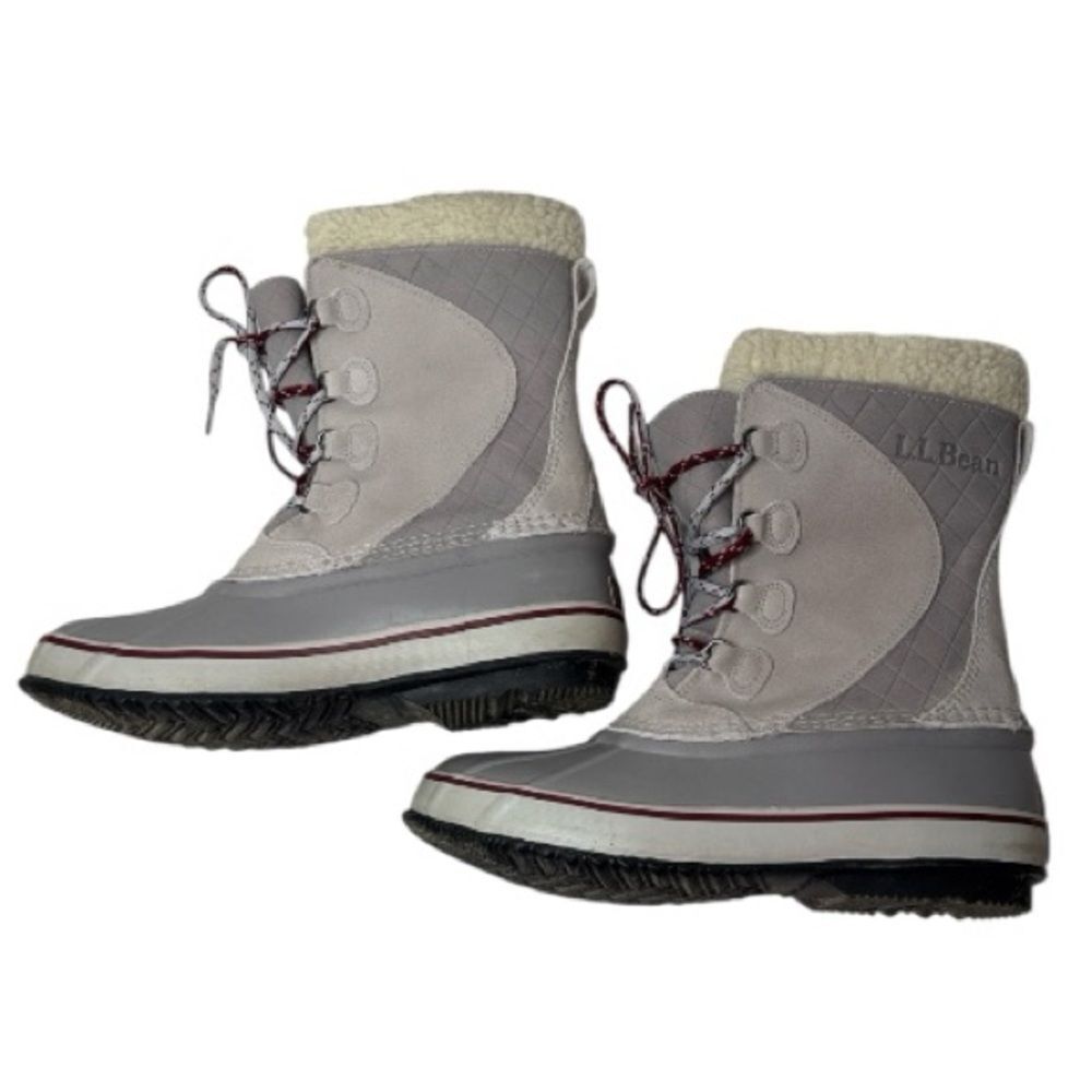 Women's L.L.Bean Insulated Gray Winter Duck Boots. Style#‎ 284882. Size 8.